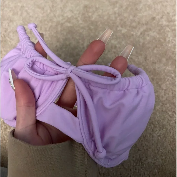 lavender shirred underwire bikini top - Picture 7 of 8